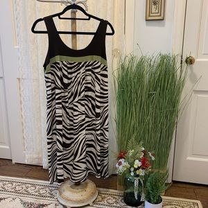 Brown zebra striped summer dress.
